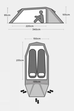 Craghoppers Trevelyan ECO 250 Tent -Cotswold Outdoor g5fb3y0013 5050 y